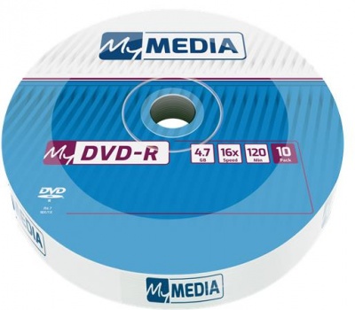 DVD-R lemez, 4,7 GB, 16x, 10 db, zsugor csomagolás, MYMEDIA (by VERBATIM)